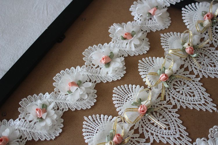 3D Beaded Lace Flower Trim Dress Material BT0089-Lace Fabric Shop