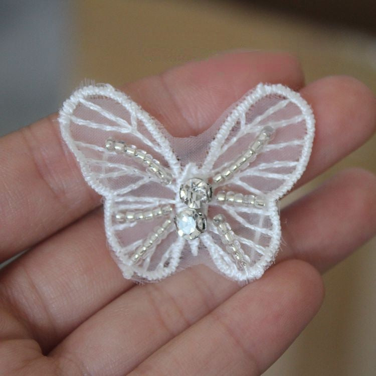 3D Lace Beaded Trims Single Floral BT0013-Lace Fabric Shop