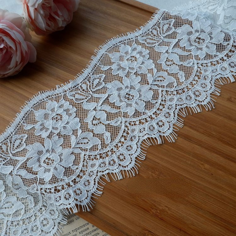 White Black Lace Trims Width 10-12 cm LT0215-Lace Fabric Shop