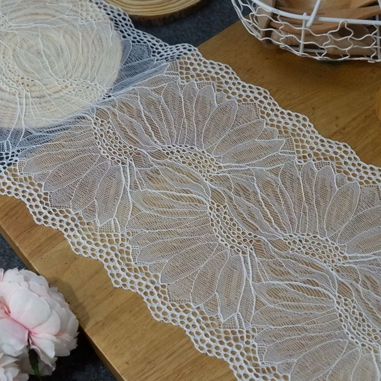 Stretch Lace Trim Hem Fabric 16-22cm LT0257-Lace Fabric Shop