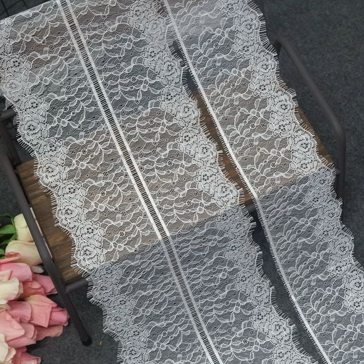 Chantilly Lace Trim Width 10-21 cm LT0039-Lace Fabric Shop