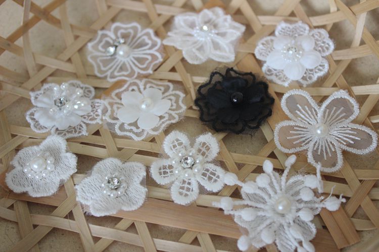 Lace Bead Trimming Single Floral BT0030-Lace Fabric Shop