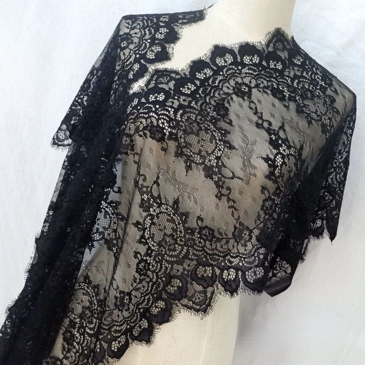 Eyelash Lace Trim Width 17-36 cm LT0058-Lace Fabric Shop