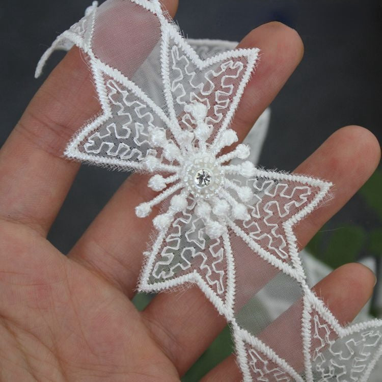 Beaded Embroidery Lace Trim Butterfly BT0069-Lace Fabric Shop