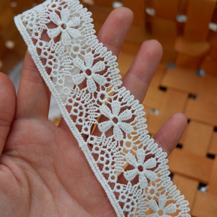 White Clothes Hem Lace Trim Decoration LT0233-Lace Fabric Shop