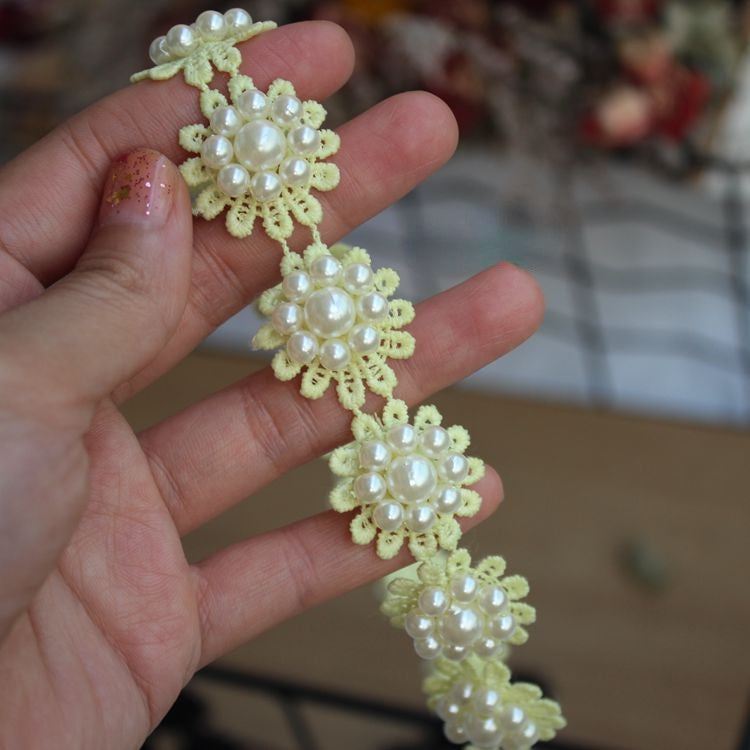 Beaded Floral Lace Trims Fabric BT0019-Lace Fabric Shop