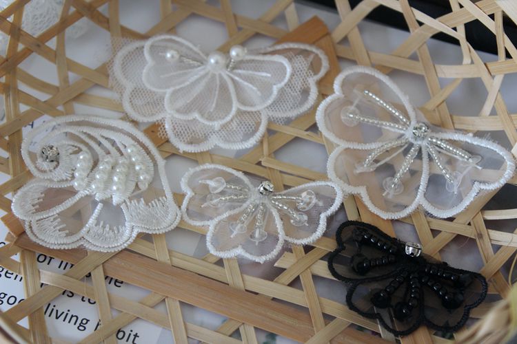 3D Lace Beaded Trims Single Floral BT0013-Lace Fabric Shop