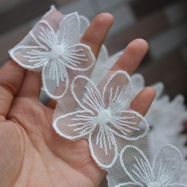 Cotton Floral Lace Trim Fabrics Width 5 cm LT0330