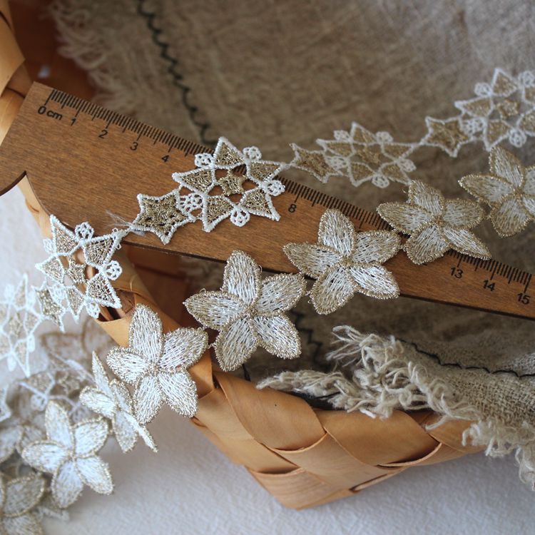 Hollow Star Flower Lace Trim Width 3 cm CL0076-Lace Fabric Shop