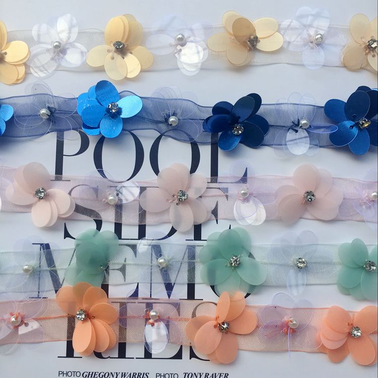 Sequins Beads Color Lace Trimming BT0028-Lace Fabric Shop