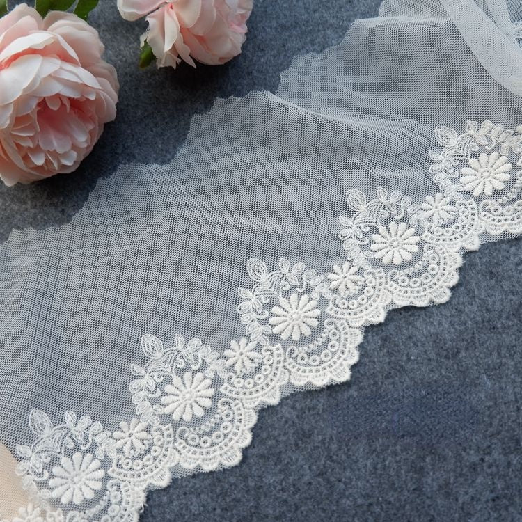 Stitching Lace Tulle Trim Width 12 cm TF0069-Lace Fabric Shop