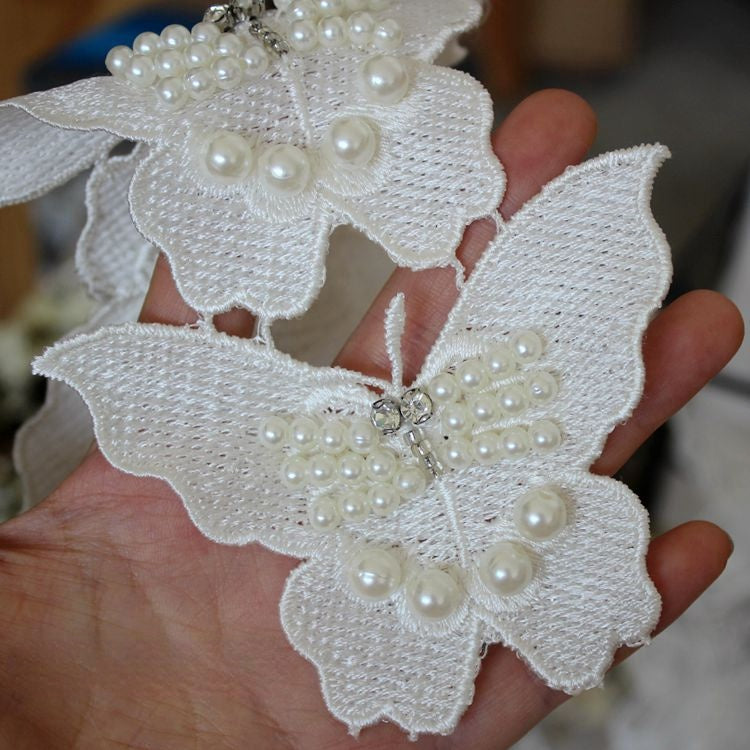 3D Beading Butterfly Lace Trims BT0039-Lace Fabric Shop