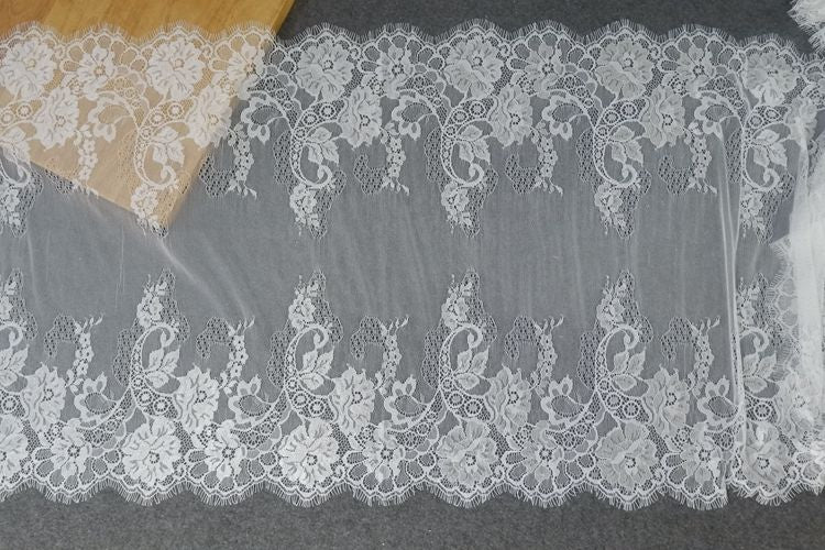 Wedding Chantilly Lace Width 46-56 cm CHL0090-Lace Fabric Shop
