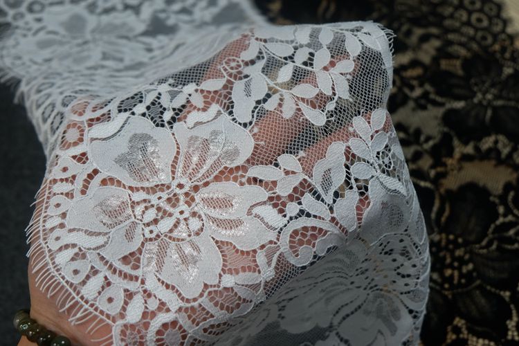 Eyelash Chantilly Lace Trim Width 19 cm LT0280-Lace Fabric Shop