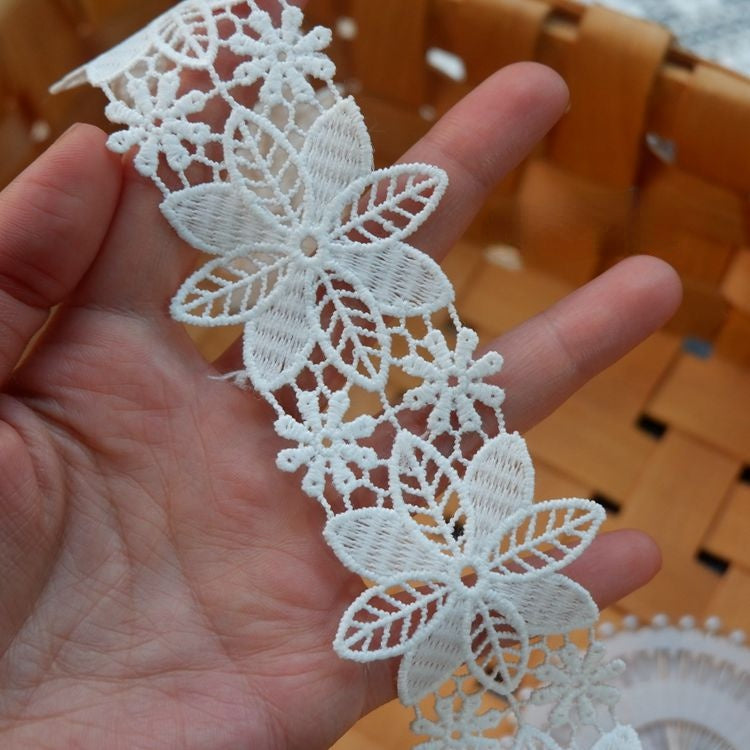 White Clothes Hem Lace Trim Decoration LT0233-Lace Fabric Shop