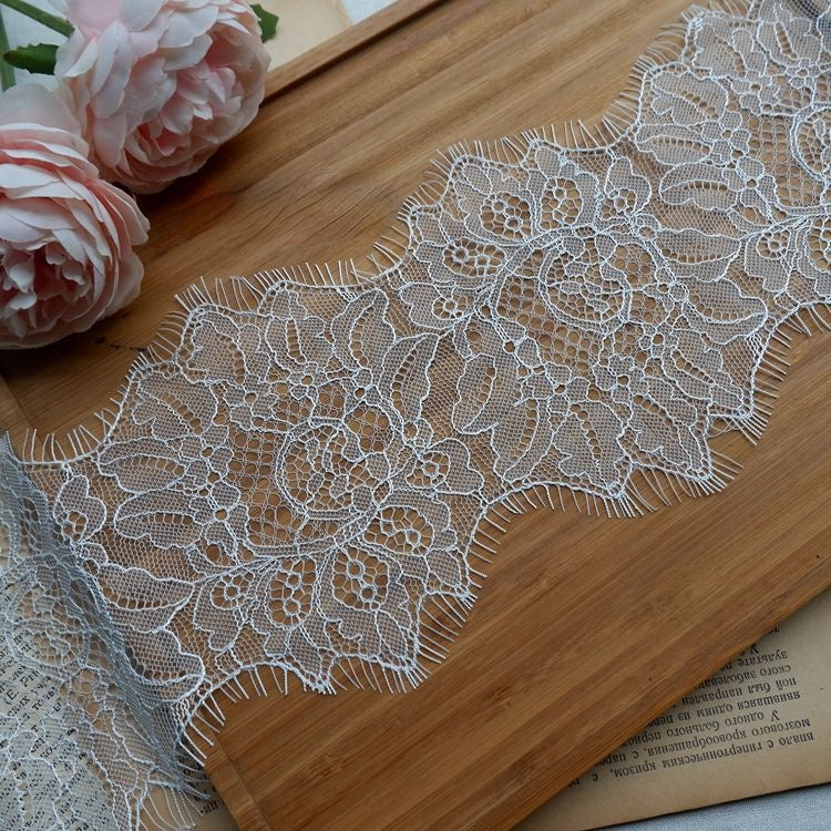 Thin Chantilly Lace Trim Width 13 cm LT0021-Lace Fabric Shop
