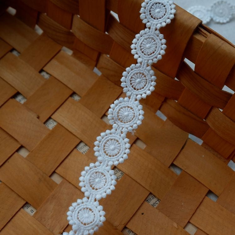 White 3D Lace Trim Fabric Width 2-4 cm LT0212-Lace Fabric Shop