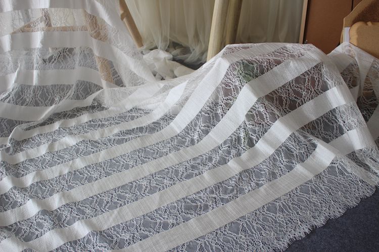 Luxury Stripe Chantilly Lace Width 150 cm CHL0129-Lace Fabric Shop