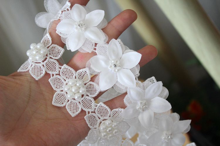 Luxury Embroidery Beaded Lace Trim Floral BT0116-Lace Fabric Shop