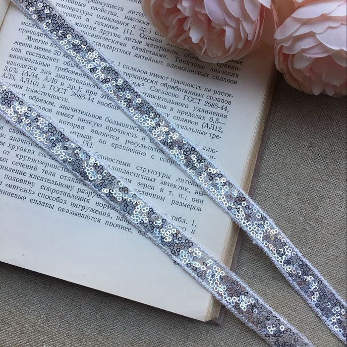 Beaded Sequins Color Trim Fabrics BT0042-Lace Fabric Shop