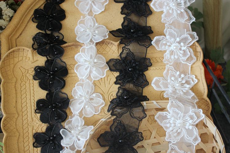 3D Beaded Wedding Lace Trim BT0002-Lace Fabric Shop