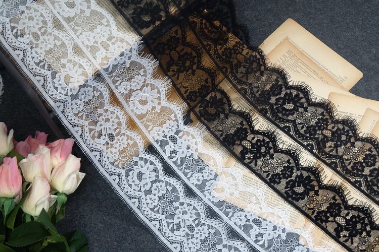 3D Chantilly Lace Trim 8-10 cm LT0101-Lace Fabric Shop