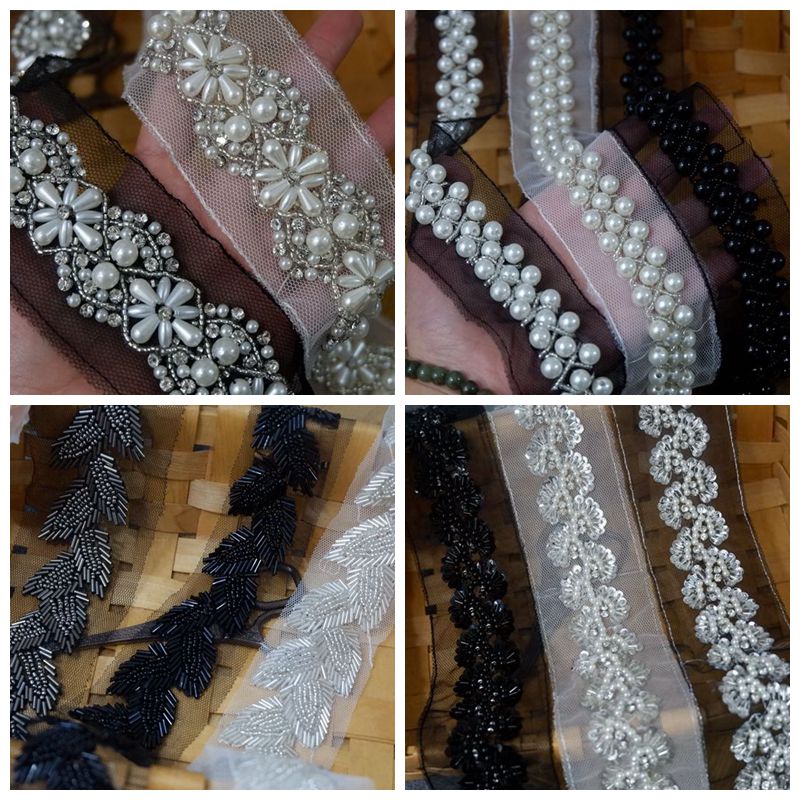 Ribbon Beading Lace Trim Fabrics BT0024-Lace Fabric Shop