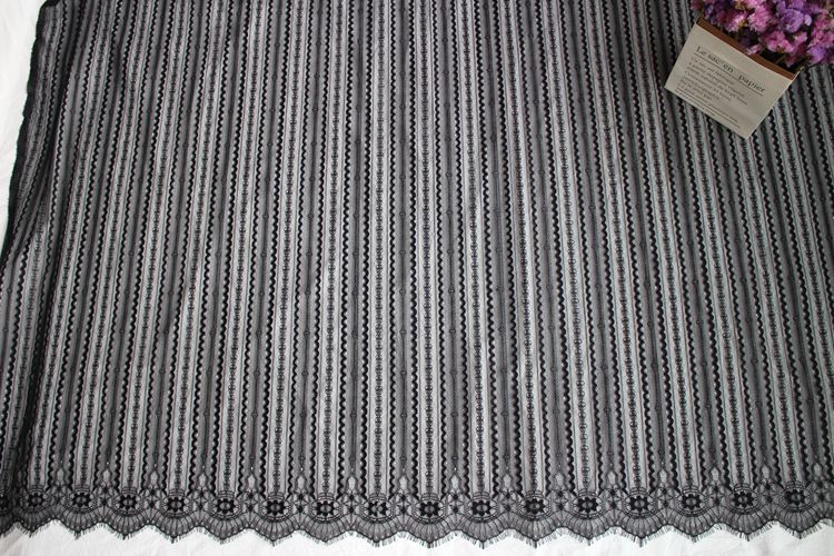 Stripe Chantilly Lace Textile Width 150 cm CHL0123-Lace Fabric Shop