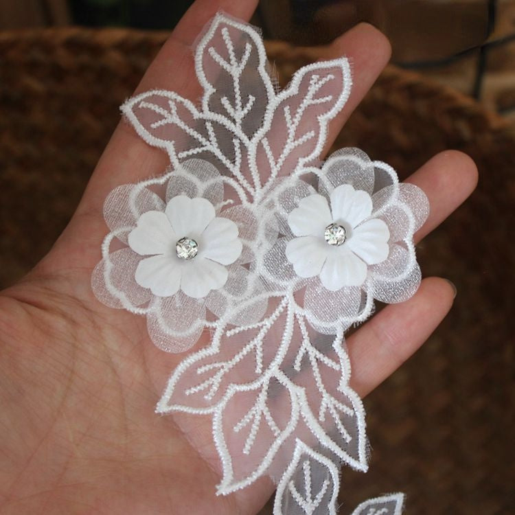 Beads Floral Lace Trimming Fabric BT0040-Lace Fabric Shop