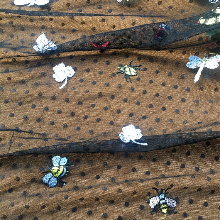 Color Embroidery Tulle Width 150cm TF0026-Lace Fabric Shop