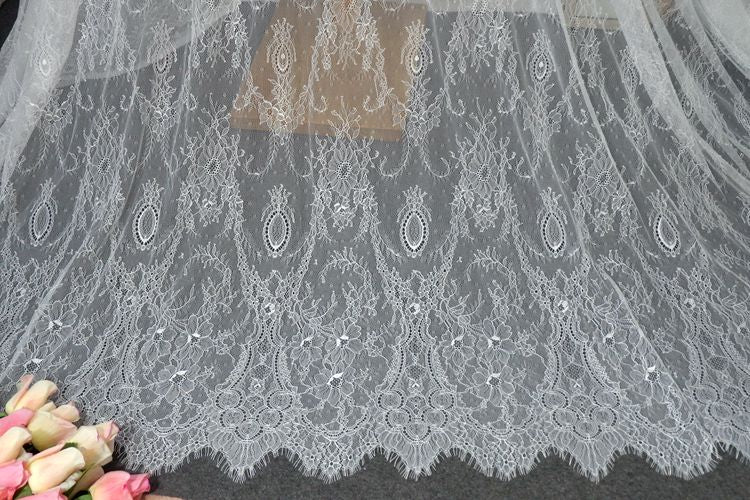 Eyelash Chantilly Lace Width 150 cm CHL0041-Lace Fabric Shop