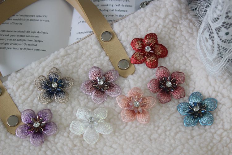 Embroidery Beaded Flower Headdress Material EA0030-Lace Fabric Shop