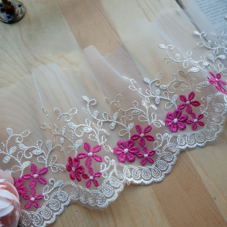 Embroidery Tulle Width 9-11 cm TF0027-Lace Fabric Shop