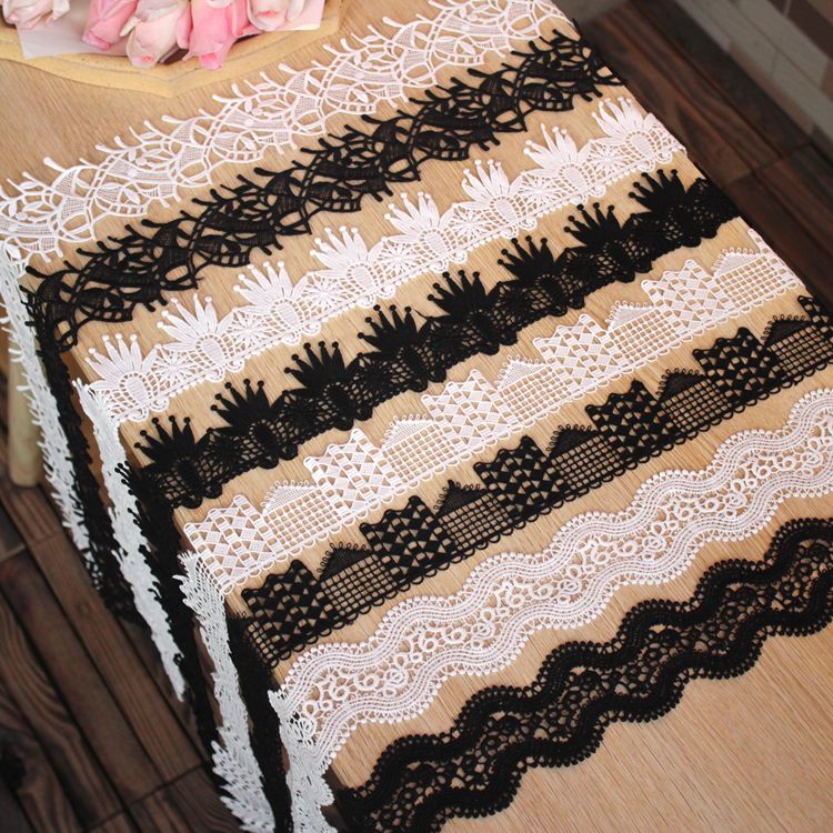 Geometric Black Lace Trim Width 6 cm LT0343-Lace Fabric Shop