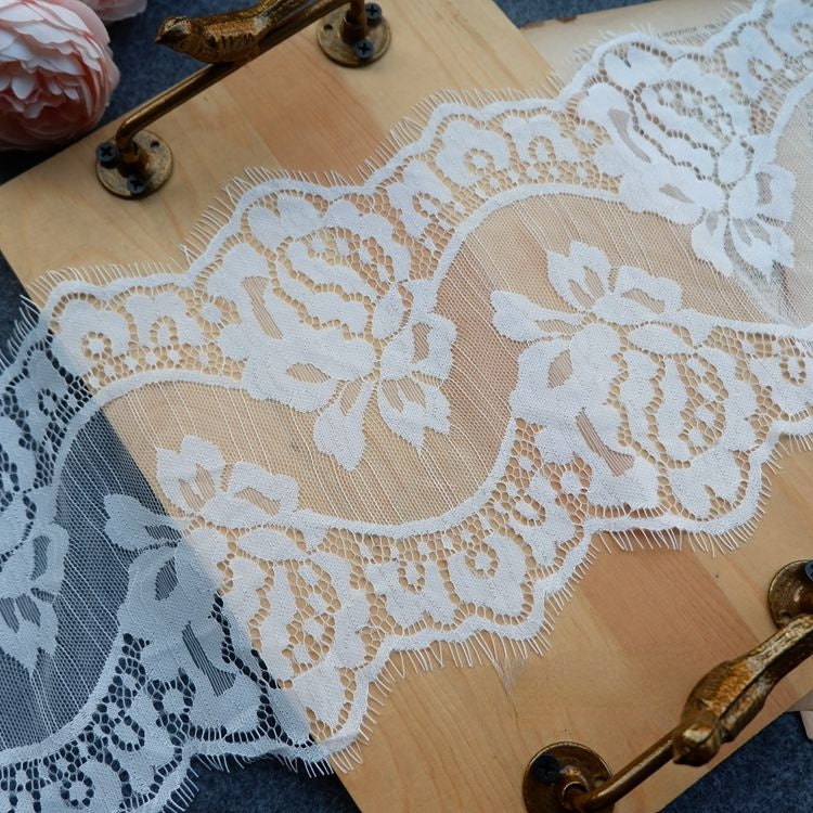 Rose Lace Trim Fabric Width 15-23 cm LT0234-Lace Fabric Shop