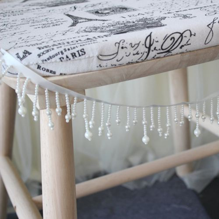 Pearl Tassel Beaded Lace Ribbon Trim Fabric BT0104-Lace Fabric Shop