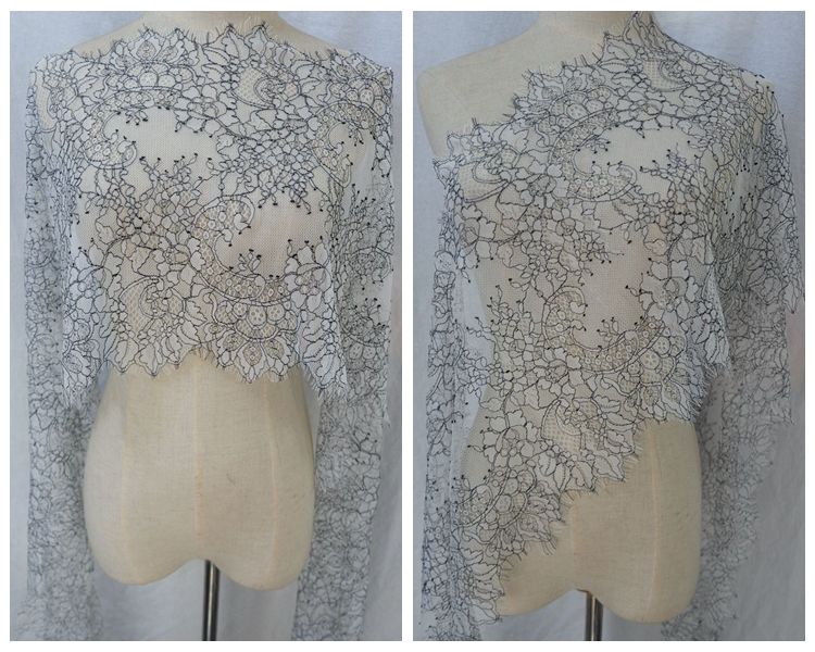 Chantilly Lace Trim Width 35 cm LT0088-Lace Fabric Shop