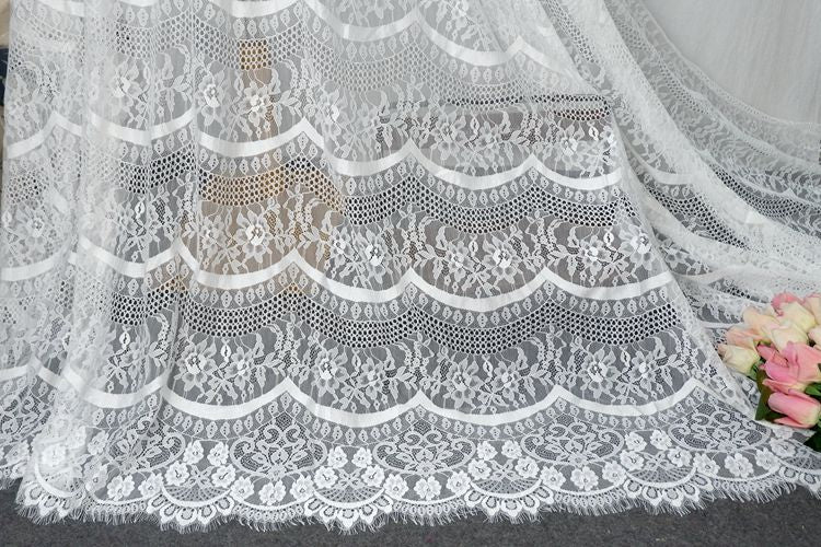 Wave Guipure Lace Width 150 cm GL0044-Lace Fabric Shop