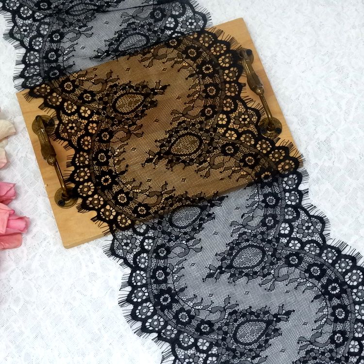 Chantilly Lace Trim Width 26 cm LT0040-Lace Fabric Shop