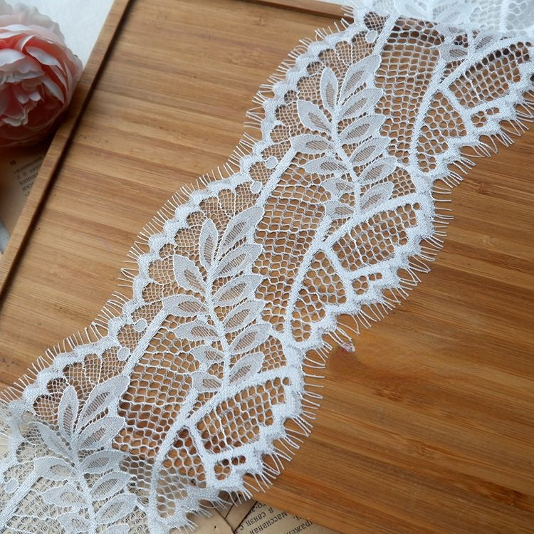 White Black Lace Trims Width 10-12 cm LT0215-Lace Fabric Shop