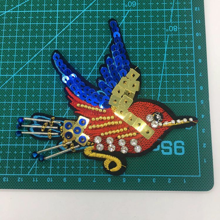 Sequins Embroidery Birds Beads Patch EA0005