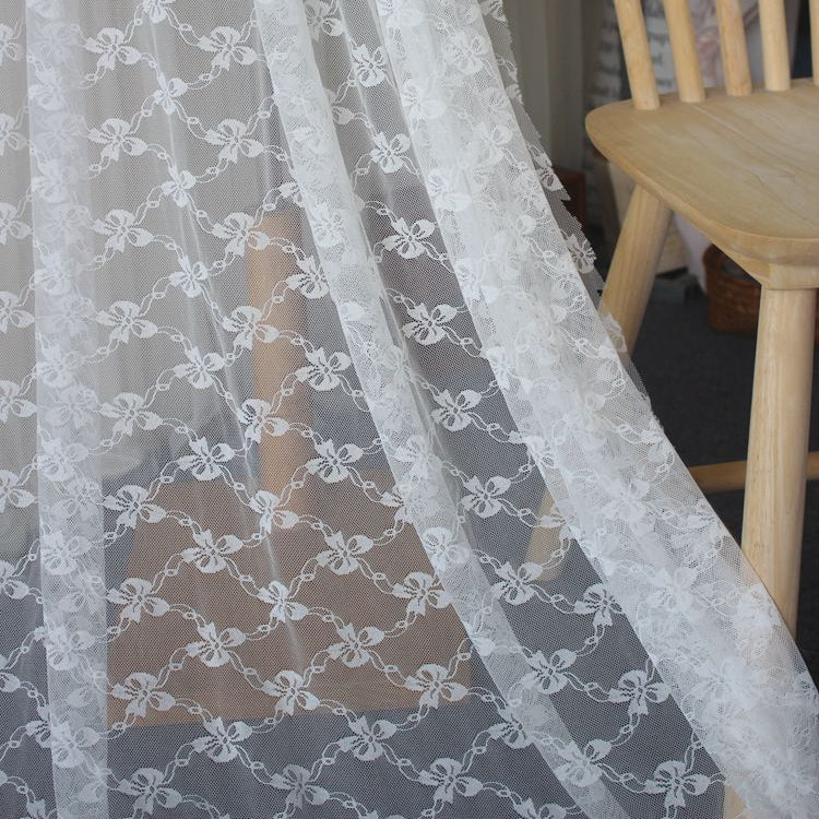 Bow Tie Stretch Tulle Elastic Lace Width 150cm TF0106-Lace Fabric Shop