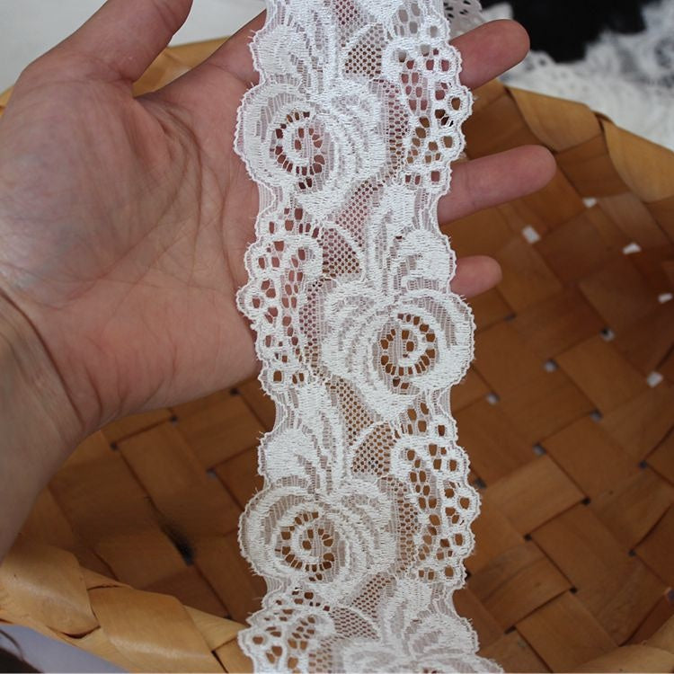 Elastic Stretch Lace Trim Width 7 cm LT0379-Lace Fabric Shop
