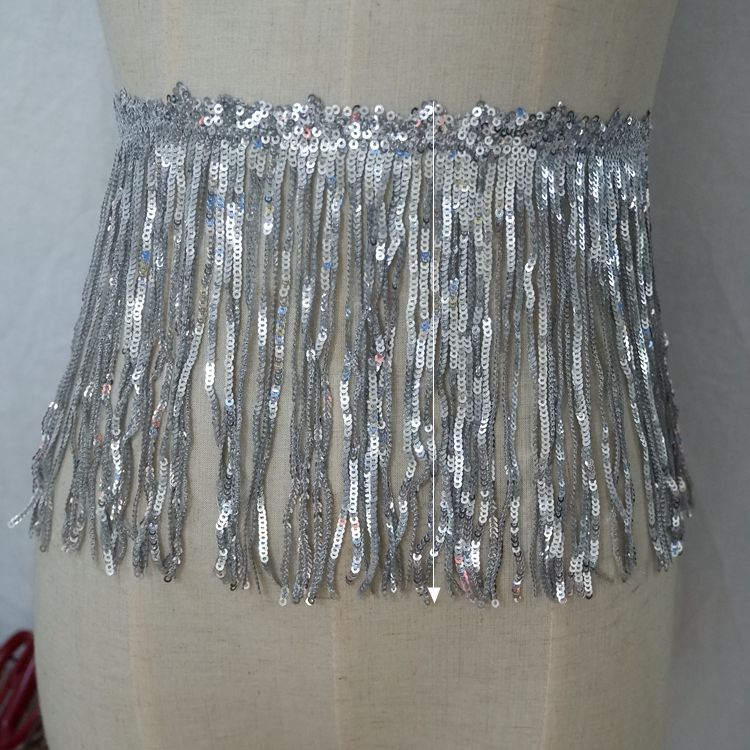 Costumes Tassel Sequins Lace Trimming BT0066-Lace Fabric Shop