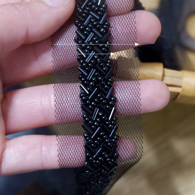 Ribbon Beaded Lace Trims Fabric BT0023-Lace Fabric Shop