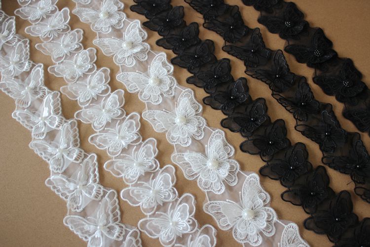 Pearl Beaded Lace Trims Fabric BT0016-Lace Fabric Shop