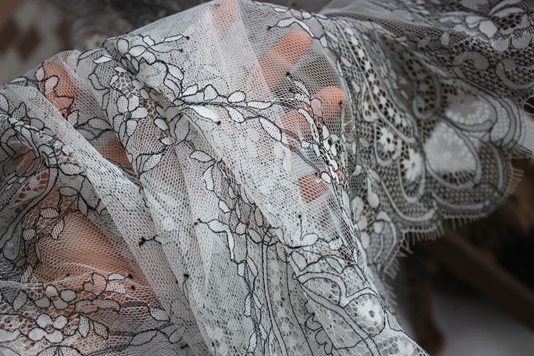 Chantilly Lace Trim Width 43 cm LT0080-Lace Fabric Shop