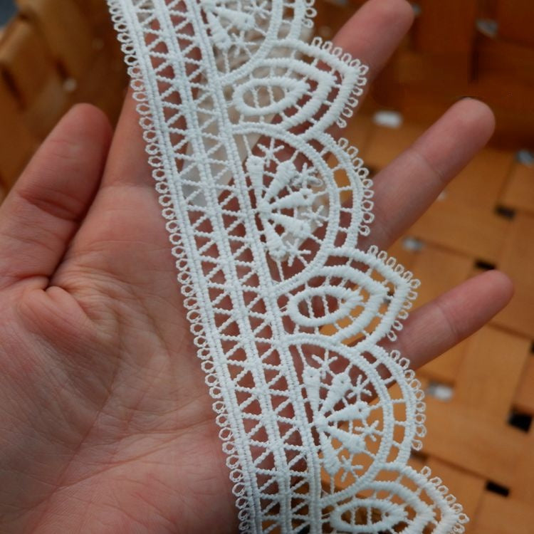 White Clothes Hem Lace Trim Decoration LT0233-Lace Fabric Shop