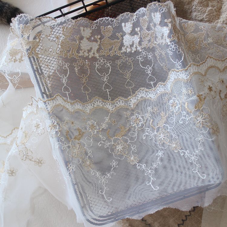 Embroidery Cat Dog Lace Width 15-24 cm CL0077-Lace Fabric Shop