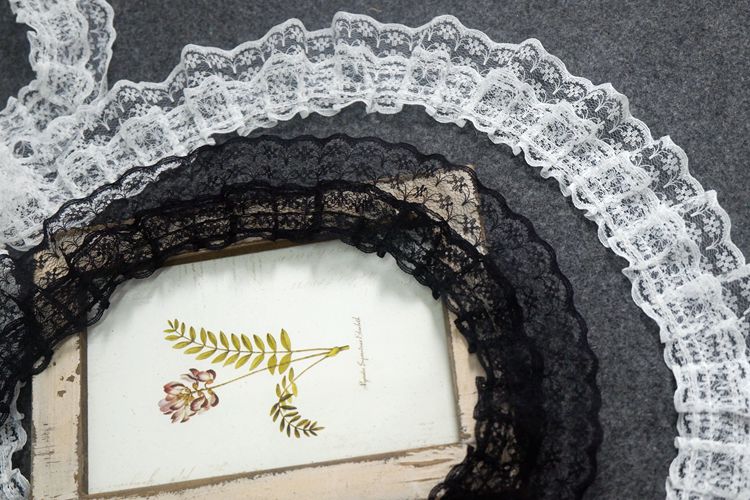 Pleated Stretch Lace Trim Width 4.6cm LT0168-Lace Fabric Shop